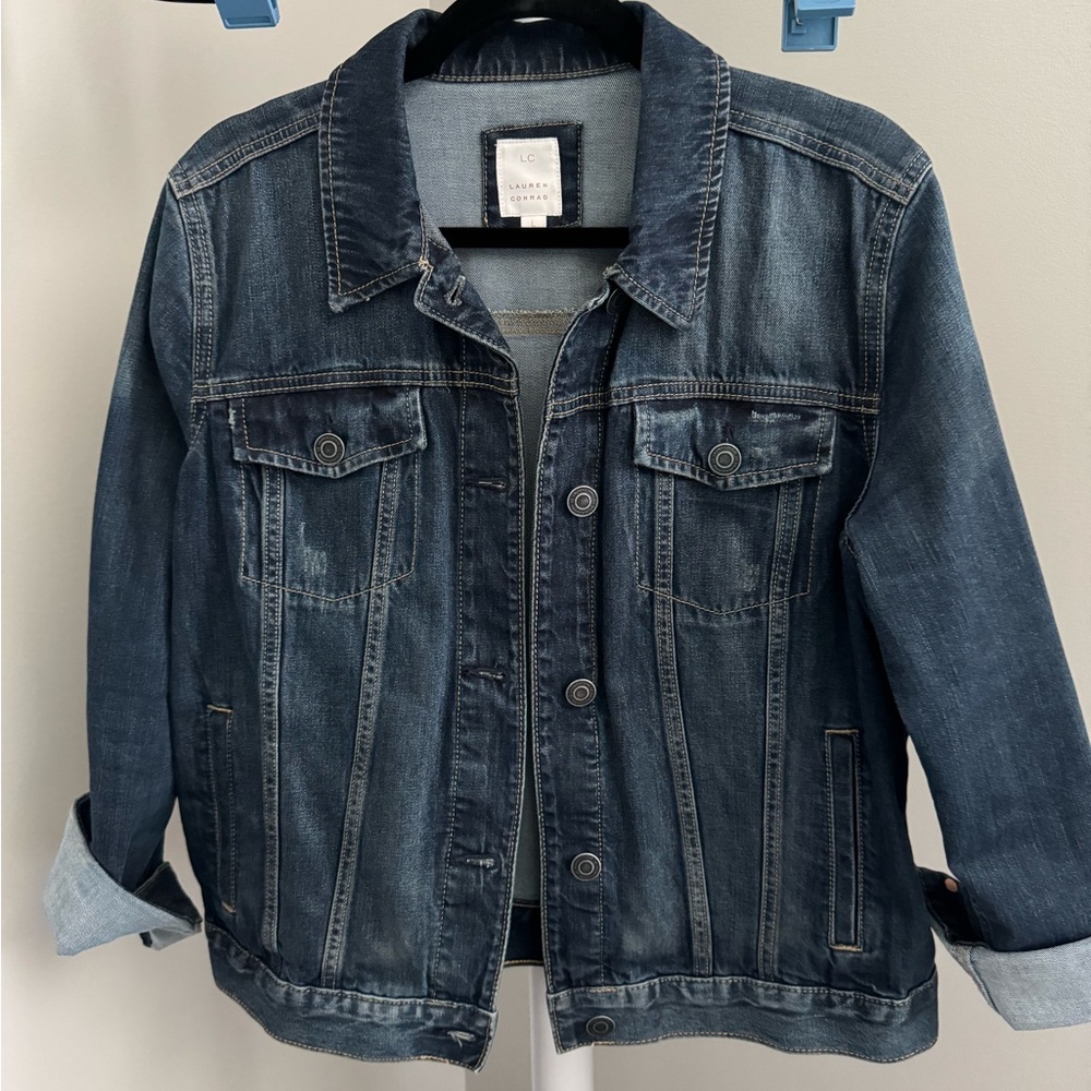 LC Lauren Conrad Dark Blue Jean Jacket
